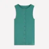 Evie Button Through Rib Vest Deep Sea Evie Button Through Rib Vest Deep Sea