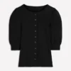 Evie Ribbed Puff Sleeve Top Black Evie Ribbed Puff Sleeve Top Black