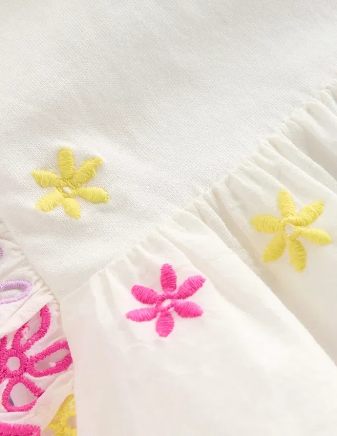 Fabric Mix Broderie Top Coconut Milk Fabric Mix Broderie Top Coconut Milk