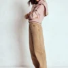 Fae Fair Isle Frilled Sweater Camel, Pink Stripe Fae Fair Isle Frilled Sweater Camel, Pink Stripe