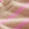 Fae Fair Isle Frilled Sweater Camel, Pink Stripe Fae Fair Isle Frilled Sweater Camel, Pink Stripe