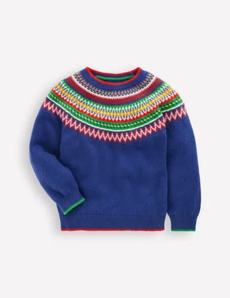 Fair Isle Jumper Sapphire Blue Multi