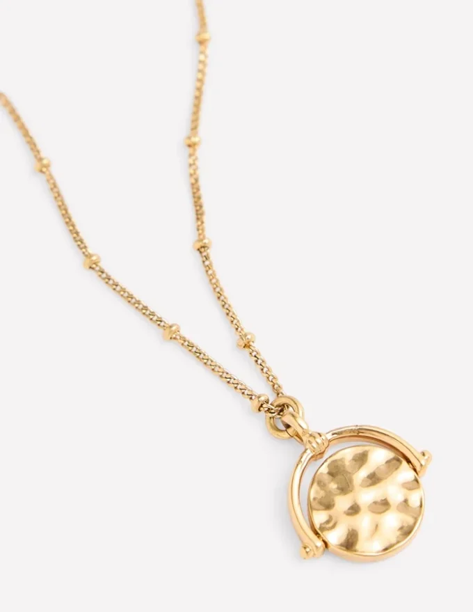 Fine Spinner Pendant Necklace Gold Colour Fine Spinner Pendant Necklace Gold Colour