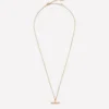 Fine T-bar Pendant Necklace Gold Colour Fine T-bar Pendant Necklace Gold Colour