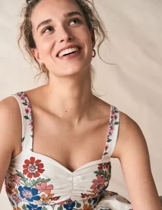 Fit and Flare Midi Dress Multi Meadow Flowers Lattice Fit and Flare Midi Dress Multi Meadow Flowers Lattice