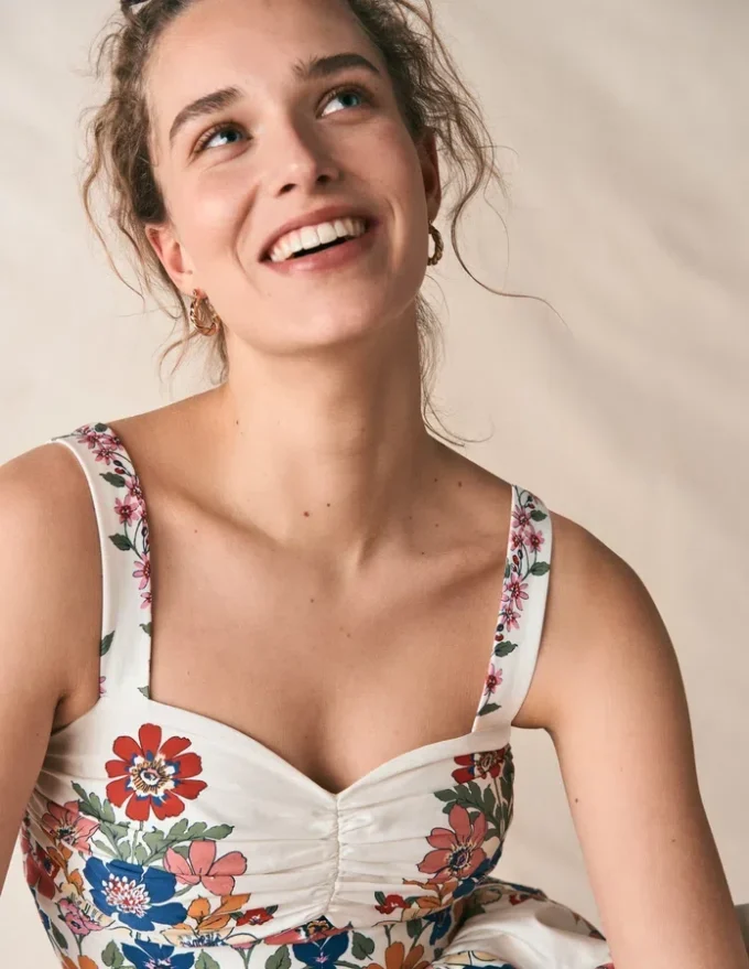 Fit and Flare Midi Dress Multi Meadow Flowers Lattice Fit and Flare Midi Dress Multi Meadow Flowers Lattice