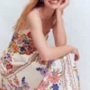 Fit and Flare Midi Dress Multi Meadow Flowers Lattice Fit and Flare Midi Dress Multi Meadow Flowers Lattice
