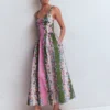 Fit and Flare Midi Dress Orchid Canopy Stripe Fit and Flare Midi Dress Orchid Canopy Stripe