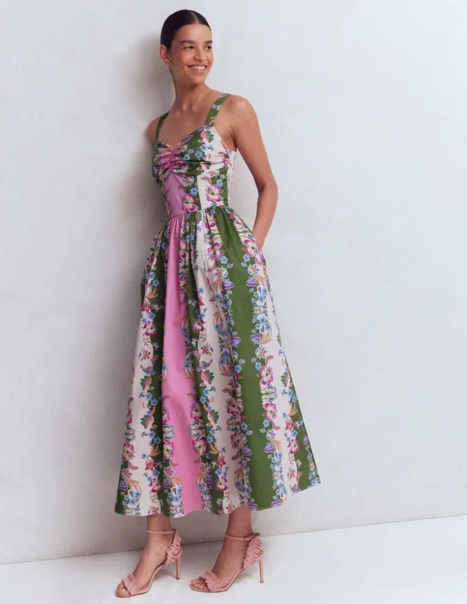 Fit and Flare Midi Dress Orchid Canopy Stripe Fit and Flare Midi Dress Orchid Canopy Stripe