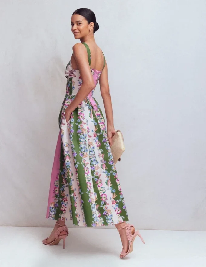 Fit and Flare Midi Dress Orchid Canopy Stripe Fit and Flare Midi Dress Orchid Canopy Stripe