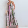 Fit and Flare Midi Dress Orchid Canopy Stripe Fit and Flare Midi Dress Orchid Canopy Stripe