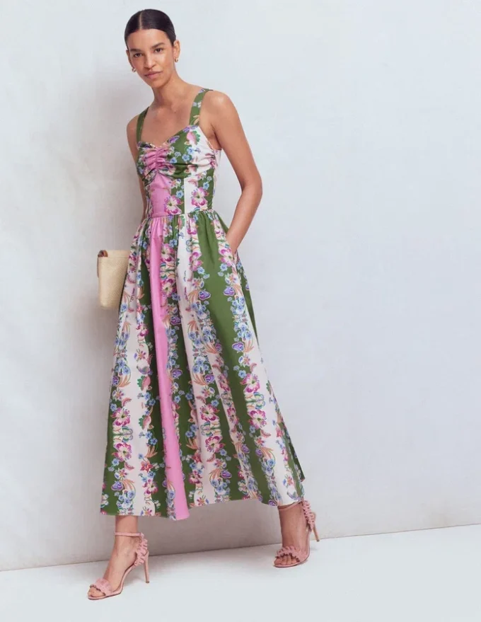 Fit and Flare Midi Dress Orchid Canopy Stripe Fit and Flare Midi Dress Orchid Canopy Stripe