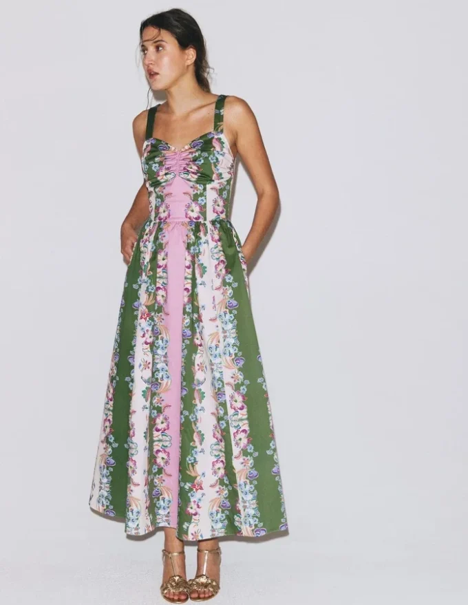 Fit and Flare Midi Dress Orchid Canopy Stripe Fit and Flare Midi Dress Orchid Canopy Stripe