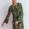 Flared Sleeve Shift Dress Multi, Orchid Canopy