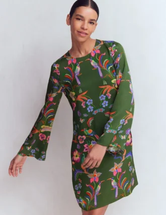Flared Sleeve Shift Dress Multi, Orchid Canopy