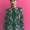 Flared Sleeve Shift Dress Multi, Orchid Canopy