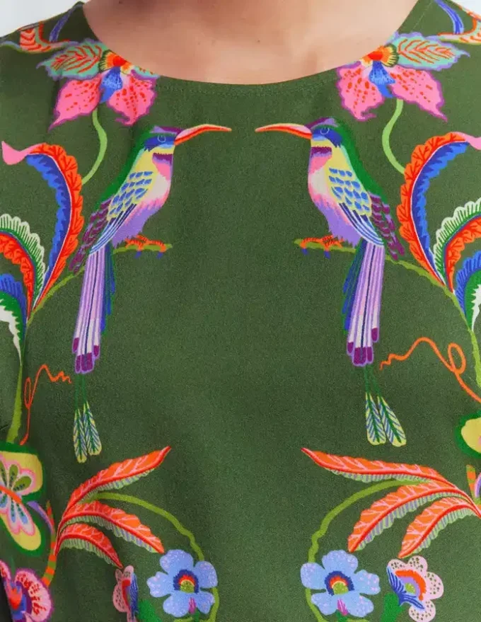 Flared Sleeve Shift Dress Multi, Orchid Canopy