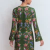 Flared Sleeve Shift Dress Multi, Orchid Canopy