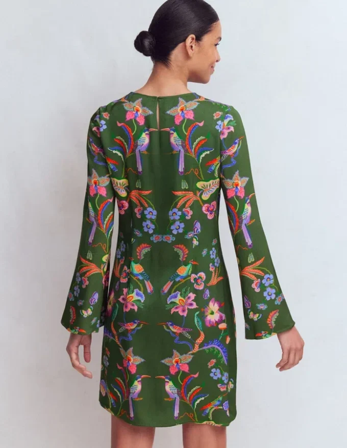 Flared Sleeve Shift Dress Multi, Orchid Canopy