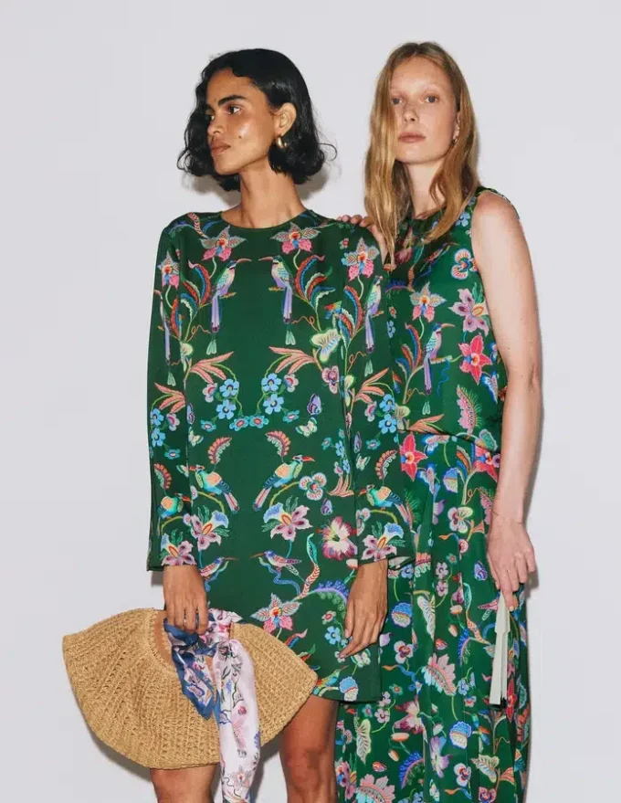 Flared Sleeve Shift Dress Multi, Orchid Canopy