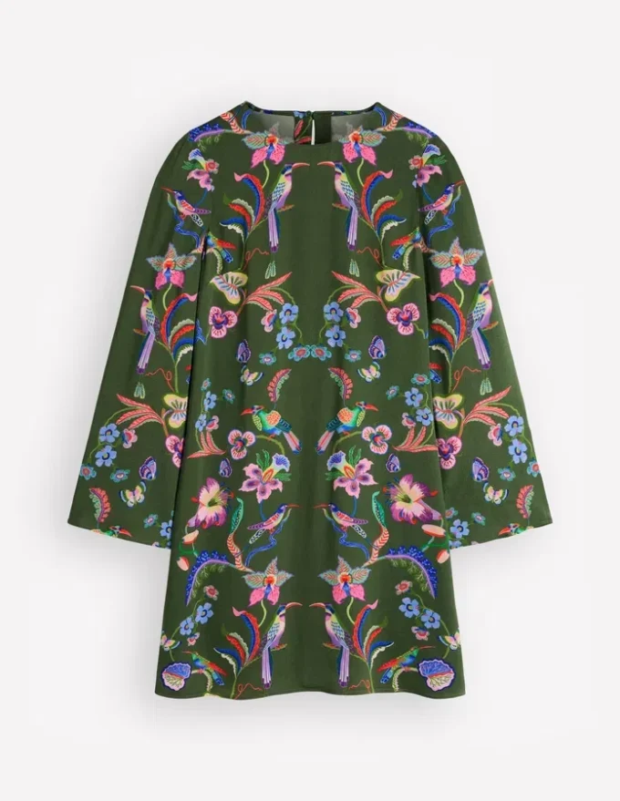 Flared Sleeve Shift Dress Multi, Orchid Canopy
