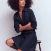 Flippy Denim Shirt Dress Indigo Denim Flippy Denim Shirt Dress Indigo Denim