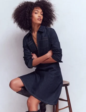 Flippy Denim Shirt Dress Indigo Denim