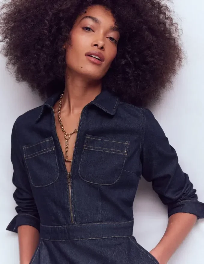 Flippy Denim Shirt Dress Indigo Denim Flippy Denim Shirt Dress Indigo Denim
