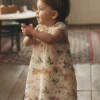 Floaty Shirred Dress Ivory Jungle Animals Floaty Shirred Dress Ivory Jungle Animals