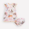 Floaty Shirred Dress Ivory Jungle Animals Floaty Shirred Dress Ivory Jungle Animals