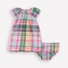 Floaty Shirred Dress Madras Check Floaty Shirred Dress Madras Check