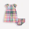 Floaty Shirred Dress Madras Check Floaty Shirred Dress Madras Check
