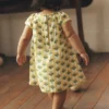 Floaty Shirred Dress Yellow Flower Stem Floaty Shirred Dress Yellow Flower Stem