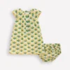 Floaty Shirred Dress Yellow Flower Stem Floaty Shirred Dress Yellow Flower Stem