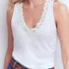 Flora Lace Trim Supersoft Tank Brilliant White Flora Lace Trim Supersoft Tank Brilliant White