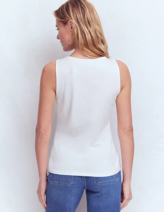 Flora Lace Trim Supersoft Tank Brilliant White Flora Lace Trim Supersoft Tank Brilliant White