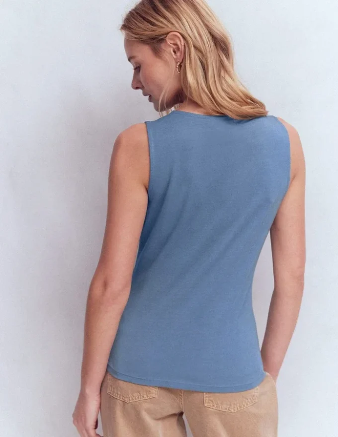 Flora Lace Trim Supersoft Tank Captains Blue Flora Lace Trim Supersoft Tank Captains Blue