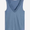 Flora Lace Trim Supersoft Tank Captains Blue Flora Lace Trim Supersoft Tank Captains Blue