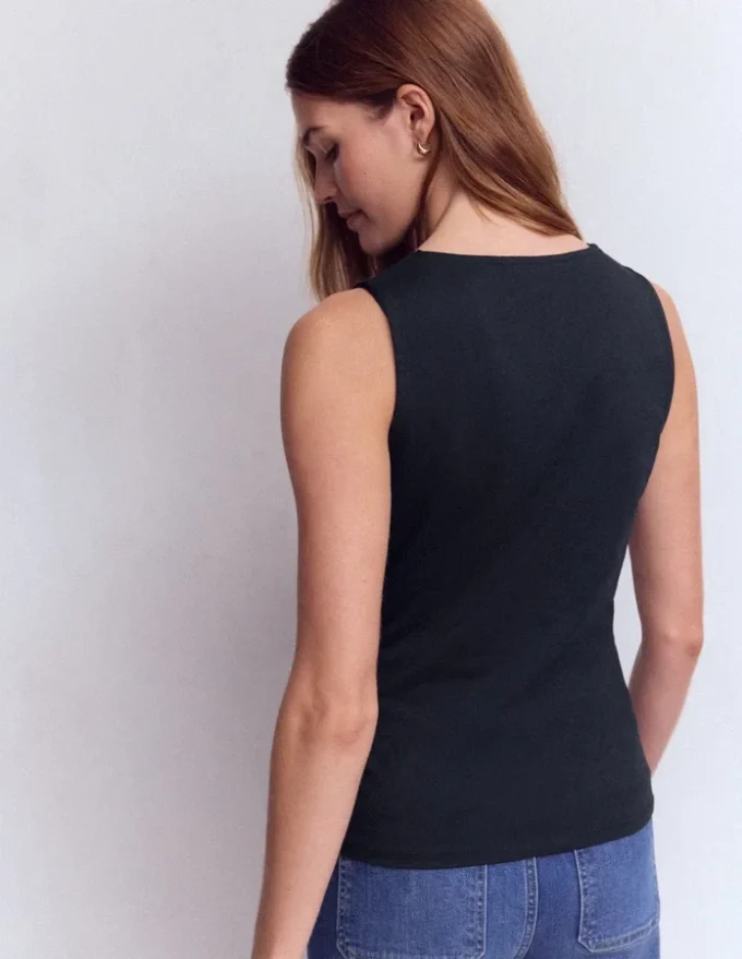 Flora Lace Trim Supersoft Tank Navy Blazer Flora Lace Trim Supersoft Tank Navy Blazer