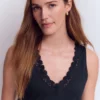 Flora Lace Trim Supersoft Tank Navy Blazer Flora Lace Trim Supersoft Tank Navy Blazer