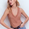 Flora Lace Trim Supersoft Tank Vintage Rose Flora Lace Trim Supersoft Tank Vintage Rose