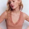 Flora Lace Trim Supersoft Tank Vintage Rose Flora Lace Trim Supersoft Tank Vintage Rose