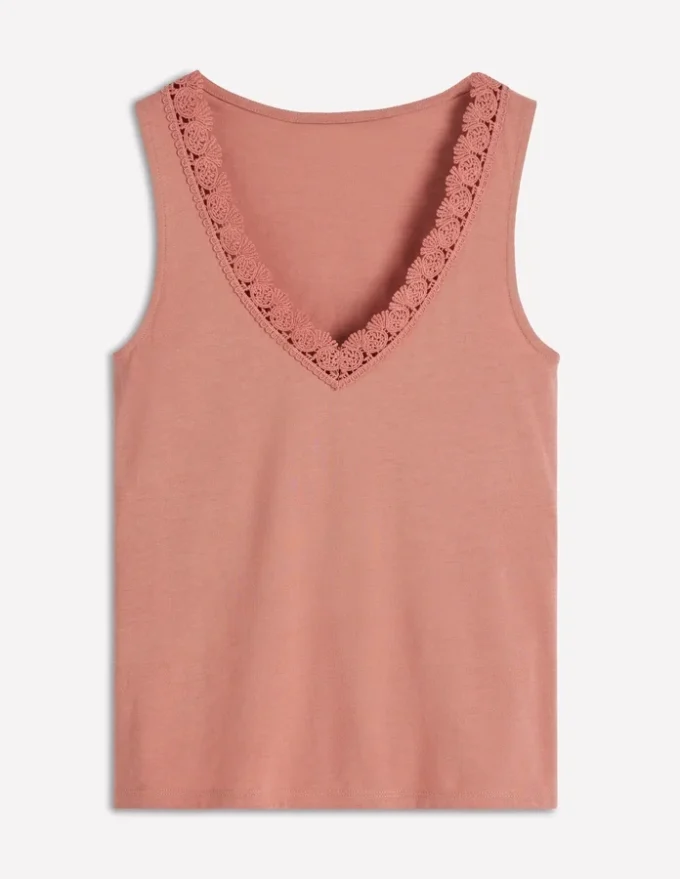 Flora Lace Trim Supersoft Tank Vintage Rose Flora Lace Trim Supersoft Tank Vintage Rose