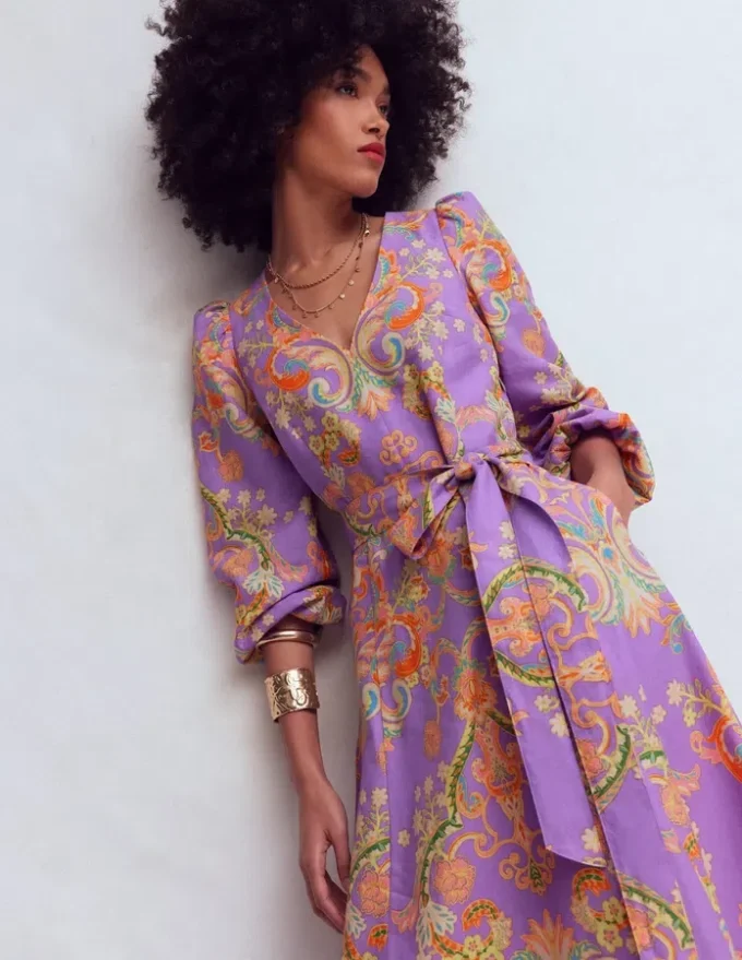 Florence Linen Blend Dress Multi Enchanting Bouquet Florence Linen Blend Dress Multi Enchanting Bouquet