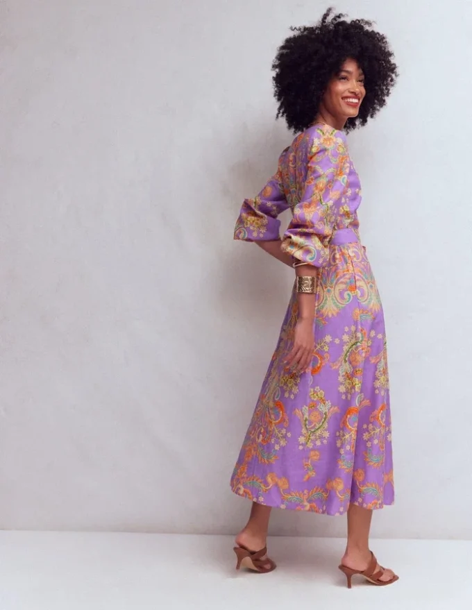Florence Linen Blend Dress Multi Enchanting Bouquet Florence Linen Blend Dress Multi Enchanting Bouquet
