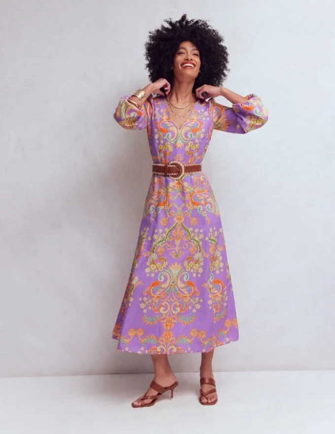 Florence Linen Blend Dress Multi Enchanting Bouquet Florence Linen Blend Dress Multi Enchanting Bouquet