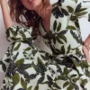 Florence Linen Blend Dress Olive Leopard Flora Florence Linen Blend Dress Olive Leopard Flora