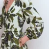 Florence Linen Blend Dress Olive Leopard Flora Florence Linen Blend Dress Olive Leopard Flora