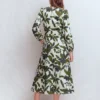 Florence Linen Blend Dress Olive Leopard Flora Florence Linen Blend Dress Olive Leopard Flora