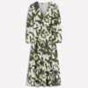 Florence Linen Blend Dress Olive Leopard Flora Florence Linen Blend Dress Olive Leopard Flora